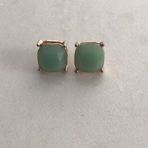 Mint Green square post earrings